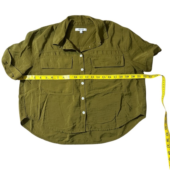 Madewell Casual Olive Button Down Shirt small - Picture 3 of 5